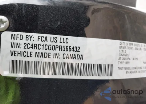 2023 Chrysler Voyager Lx z USA, uszkodzony, nr VIN 2C4RC1CG0PR566432